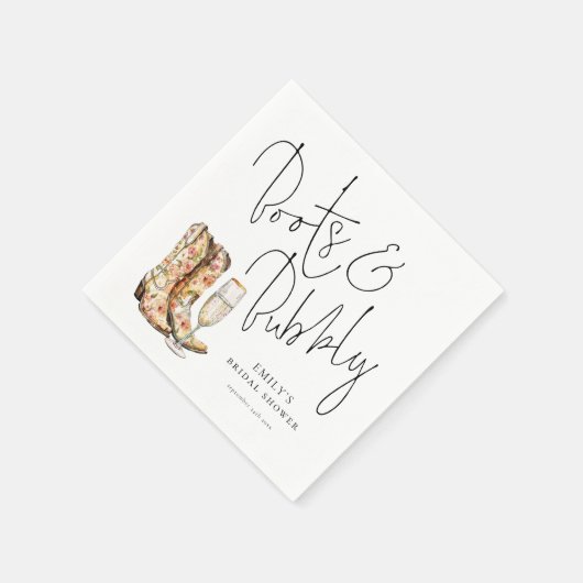 Serviette En Papier Chaussures à script moderne et bridal shower pétil (Coin)