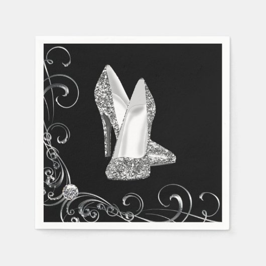 Serviette En Papier Chaussures à talon haute Parties scintillant pour  (Devant)