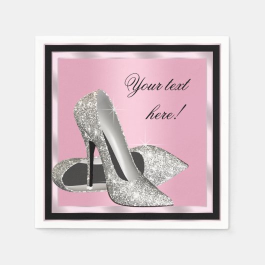 Serviette En Papier Chaussures à talon rose (Devant)