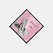 Serviette En Papier Chaussures à talon rose (Coin)