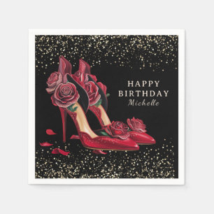 Serviette En Papier Chaussures à talons hauts rouges personnalisées po