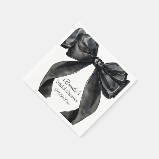 Serviette En Papier Chaussures attachant noeud noir Fête des mariées a (Coin)