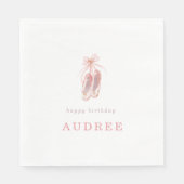 Serviette En Papier Chaussures Ballerina Rose élégant Anniversaire (Devant)