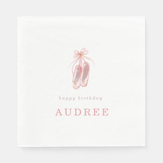 Serviette En Papier Chaussures Ballerina Rose élégant Anniversaire (Devant)