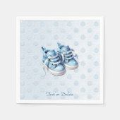 Serviette En Papier Chaussures Bébé Bleues serviettes (Devant)
