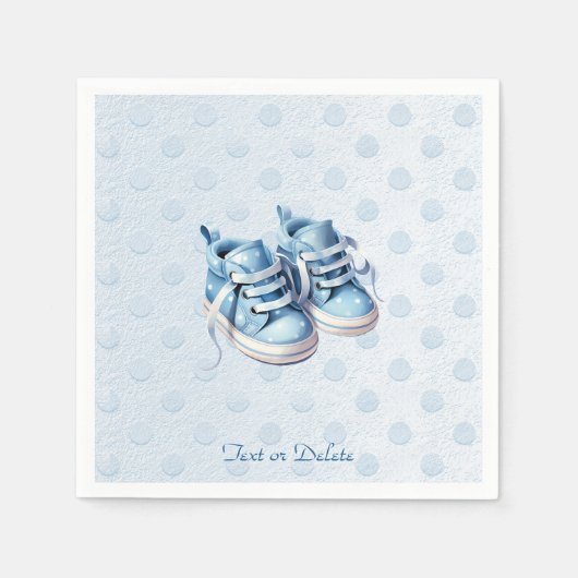 Serviette En Papier Chaussures Bébé Bleues serviettes (Devant)