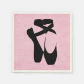 Serviette En Papier Chaussures de Ballet Noir En Pointe (Devant)