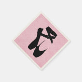 Serviette En Papier Chaussures de Ballet Noir En Pointe (Coin)