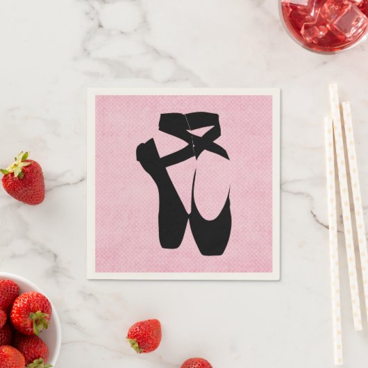 Serviette En Papier Chaussures de Ballet Noir En Pointe (En situation)