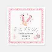 Serviette En Papier Chaussures de cowboy roses et douche de mariée pét (Devant)