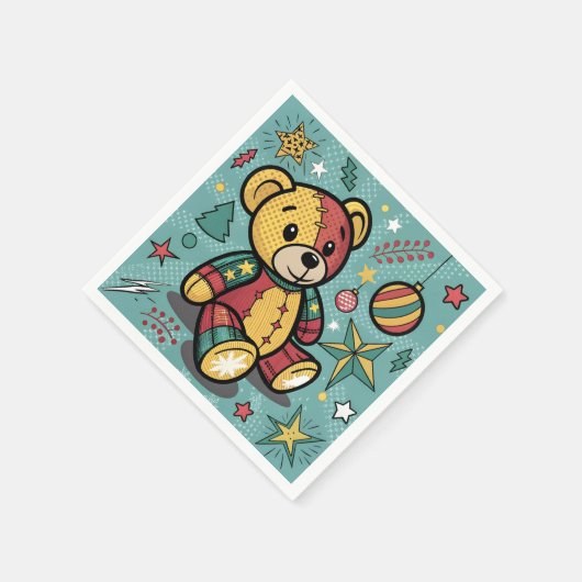 Serviette En Papier Chaussures de Noël Ours en peluche (Coin)