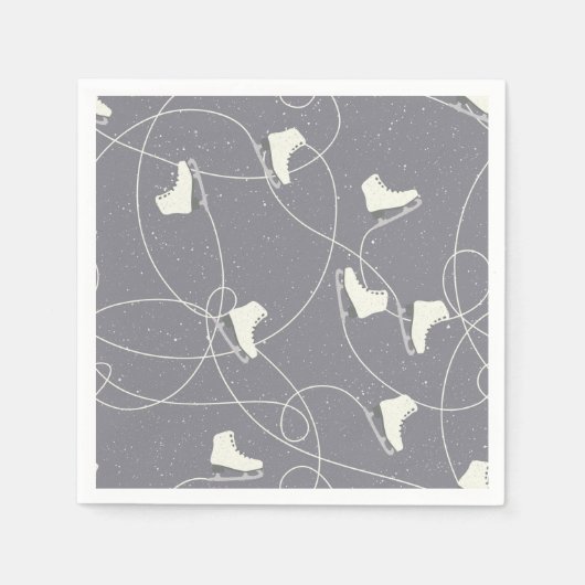 Serviette En Papier Chaussures de patinage sur glace Marques Gris Blan (Devant)