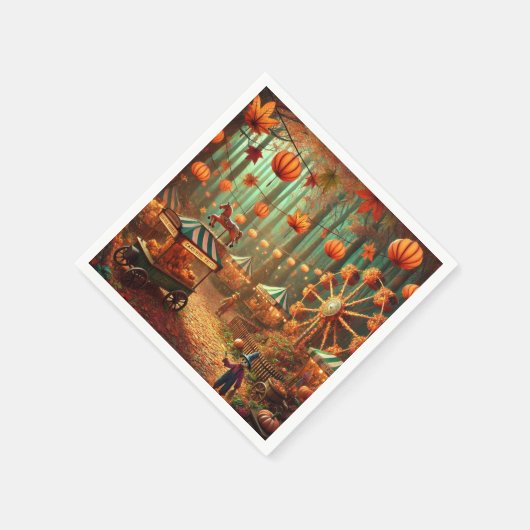 Serviette En Papier Chaussures Découpage de la forêt d'automne (Coin)