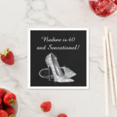 Serviette En Papier Chaussures Parties scintillant Argent Anniversaire (En situation)