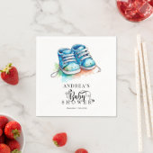 Serviette En Papier Chaussures pour bébés | Baby shower Blue Boy (En situation)