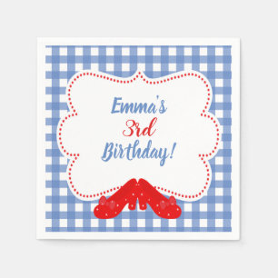 Serviette En Papier Chaussures rouges à carreaux bleus et blancs OZ Pa