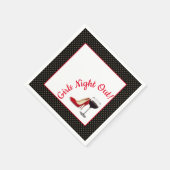 Serviette En Papier Chaussures Rouges Et Vin Rouge (Coin)