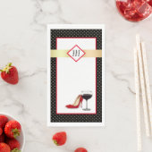 Serviette En Papier Chaussures Rouges Et Vin Rouge (En situation)