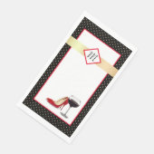 Serviette En Papier Chaussures Rouges Et Vin Rouge (Coin)