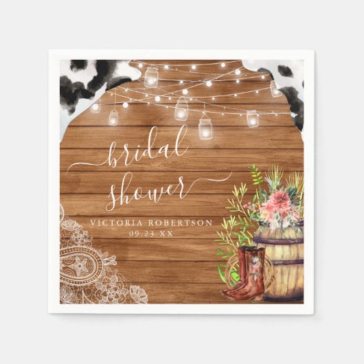 Serviette En Papier Chaussures rustiques en bottes de cowgirl enterrem (Devant)