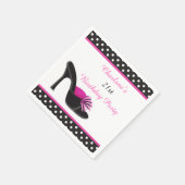 Serviette En Papier Chaussures talons noirs avec Pois noirs (Coin)