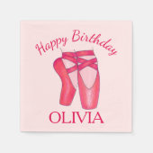 Serviette En Papier Chaussures Toe Rose Ballet Ballerina Danse Anniver (Devant)
