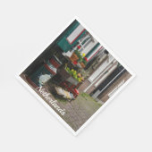 Serviette En Papier Chaussures traditionnelles en bois hollandais sur  (Coin)