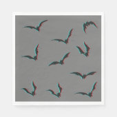 Serviette En Papier Chauve-souris d'Halloween noir et gris (Devant)