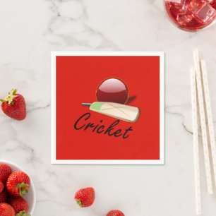 Serviette En Papier Chauve-souris et balle de cricket, étiquetés,