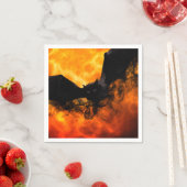 Serviette En Papier Chauve-souris et moisson lune tomber noir orange é (En situation)