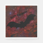 Serviette En Papier Chauve-souris sanglante ciel rouge Halloween servi (Devant)
