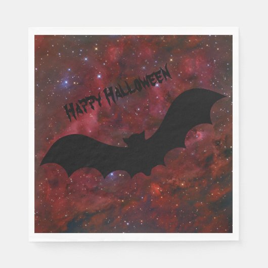 Serviette En Papier Chauve-souris sanglante ciel rouge Halloween servi (Devant)