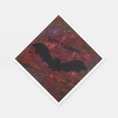 Serviette En Papier Chauve-souris sanglante ciel rouge Halloween servi (Coin)