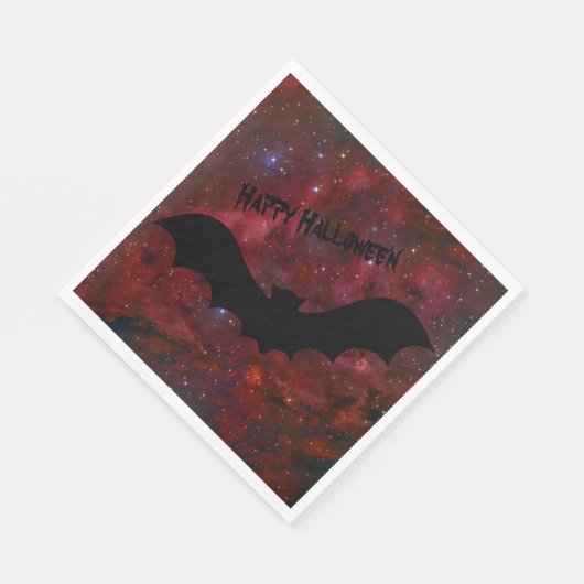 Serviette En Papier Chauve-souris sanglante ciel rouge Halloween servi (Coin)