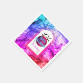 Serviette En Papier Chauve-souris violette Éffrayante moderne Hallowee (Coin)