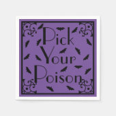 Serviette En Papier Chauve-souris violette et noire d'Halloween Choisi (Devant)