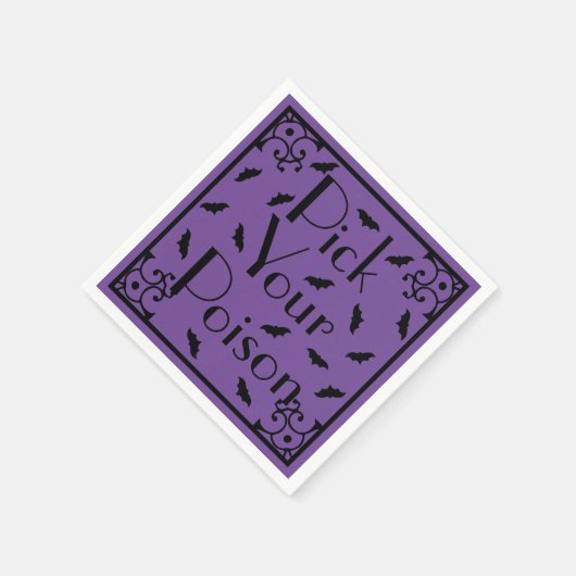 Serviette En Papier Chauve-souris violette et noire d'Halloween Choisi (Coin)