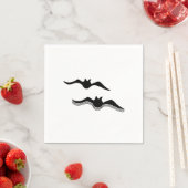 Serviette En Papier Chauves-souris d'Halloween, Noir (En situation)