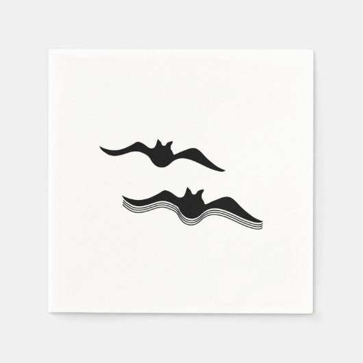 Serviette En Papier Chauves-souris d'Halloween, Noir (Devant)