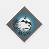 Serviette En Papier Chauves-souris et arbres contre la lune (Coin)