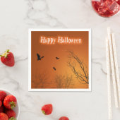 Serviette En Papier Chauves-souris et arbres d'Halloween (En situation)