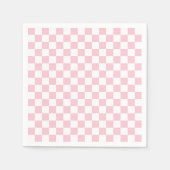 Serviette En Papier Check Baby Pink And White Checkerboard (Devant)