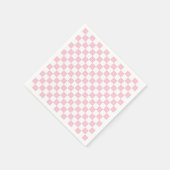 Serviette En Papier Check Baby Pink And White Checkerboard (Coin)