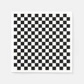 Serviette En Papier Check Black White Checkered Pattern (Devant)