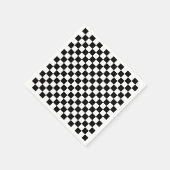Serviette En Papier Check Black White Checkered Pattern (Coin)