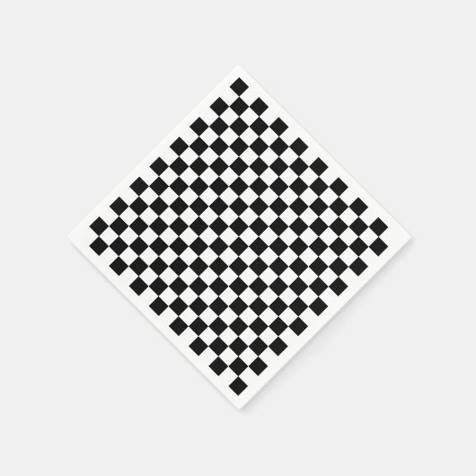 Serviette En Papier Check Black White Checkered Pattern (Coin)