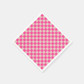 Serviette En Papier Check Coral Pink Checkered Pattern Checkerboard (Coin)