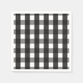 SERVIETTE EN PAPIER CHECK DE GINGHAM NOIR ET BLANC (Devant)