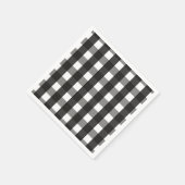SERVIETTE EN PAPIER CHECK DE GINGHAM NOIR ET BLANC (Coin)