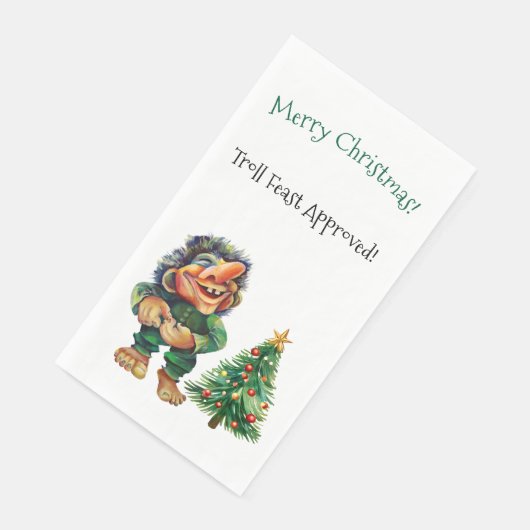 Serviette En Papier Cheeky Christmas Troll et Tree Delight (Coin)